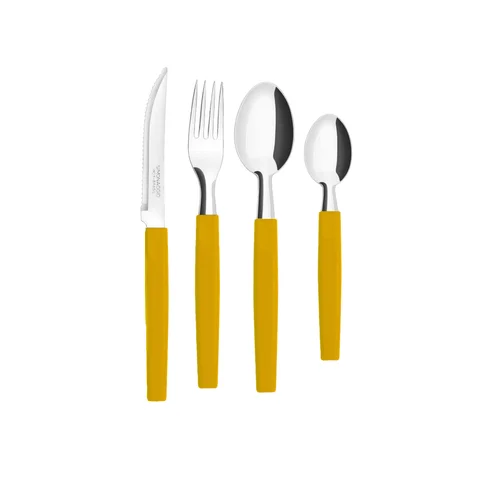 Juego de cubiertos 16 piezas amarillo