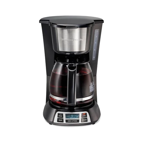Cafetera negra y plateada Hamilton Beach 12 tazas