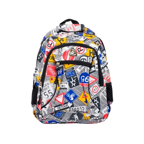 Morral con estampado ABC