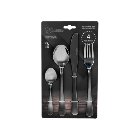 Set de 4 cubiertos de metal