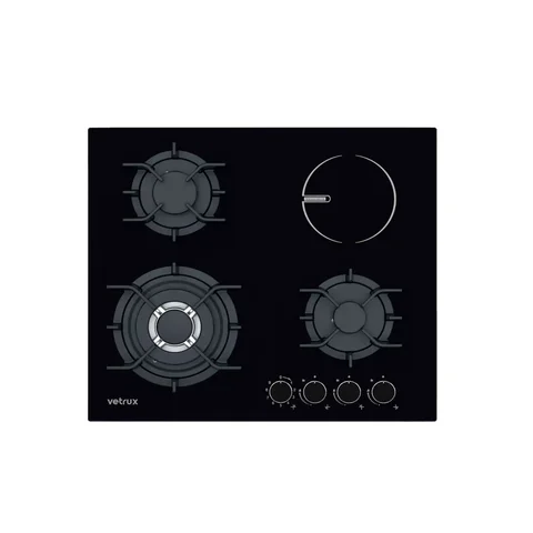 Tope dual 4 hornillas negro Flexi 60cm Vetrux