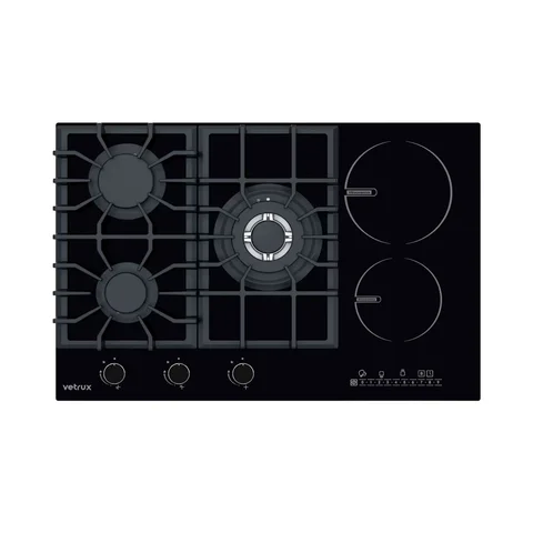 Tope dual 5 hornillas negro Flexi 76cm Vetrux
