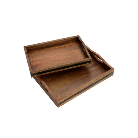 Juego de 2 bandejas de madera Mikasa