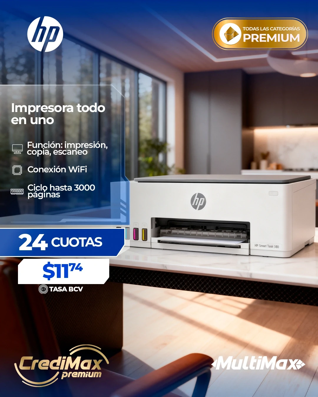 Información CrediMax: Impresora HP Smart Tank 580