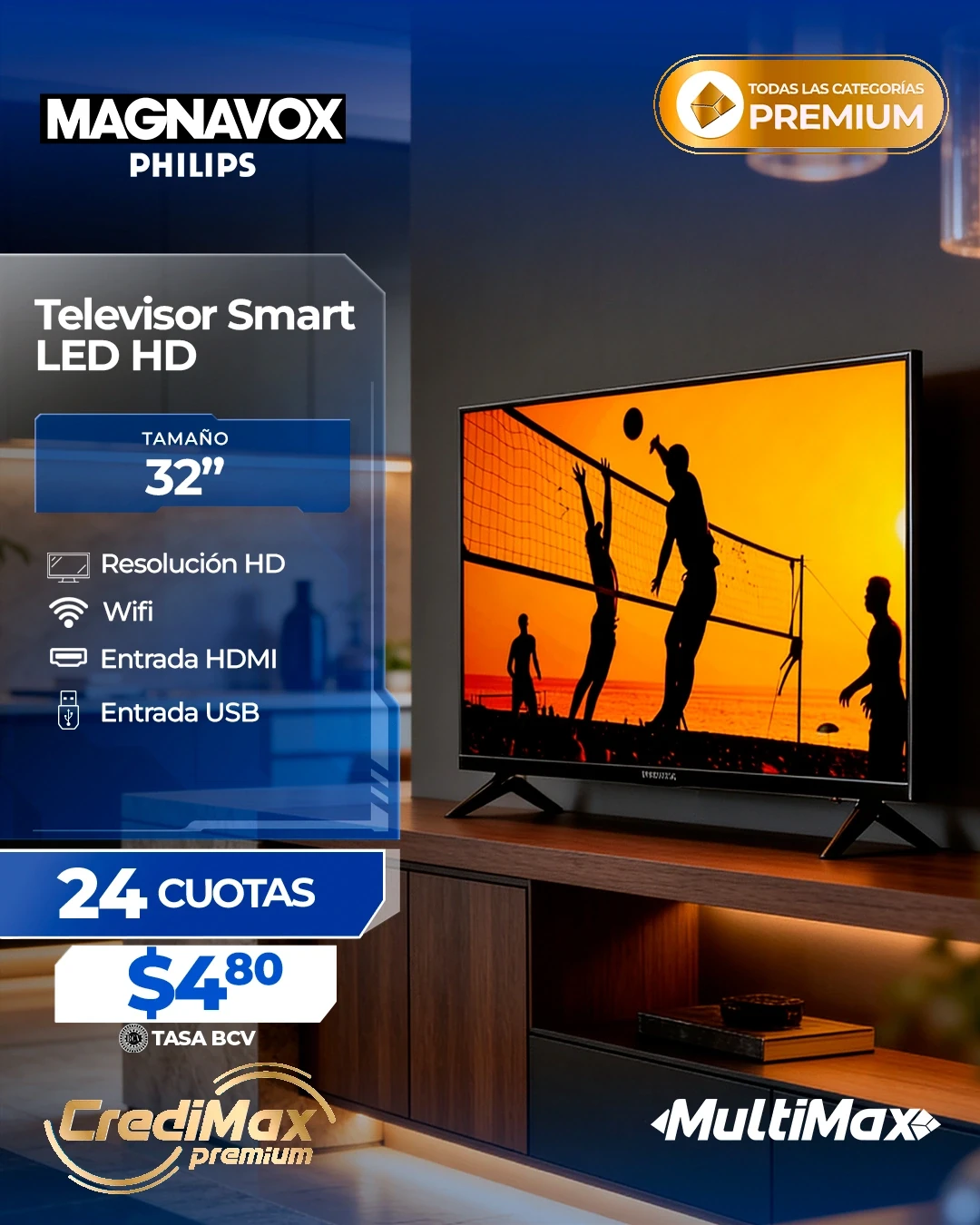 Información CrediMax: Televisor Smart LED HD Magnavox 32"