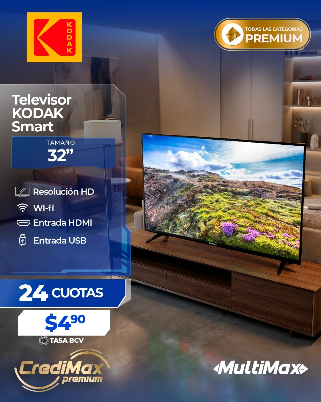 Información CrediMax: Televisor Smart HD Kodak 32"
