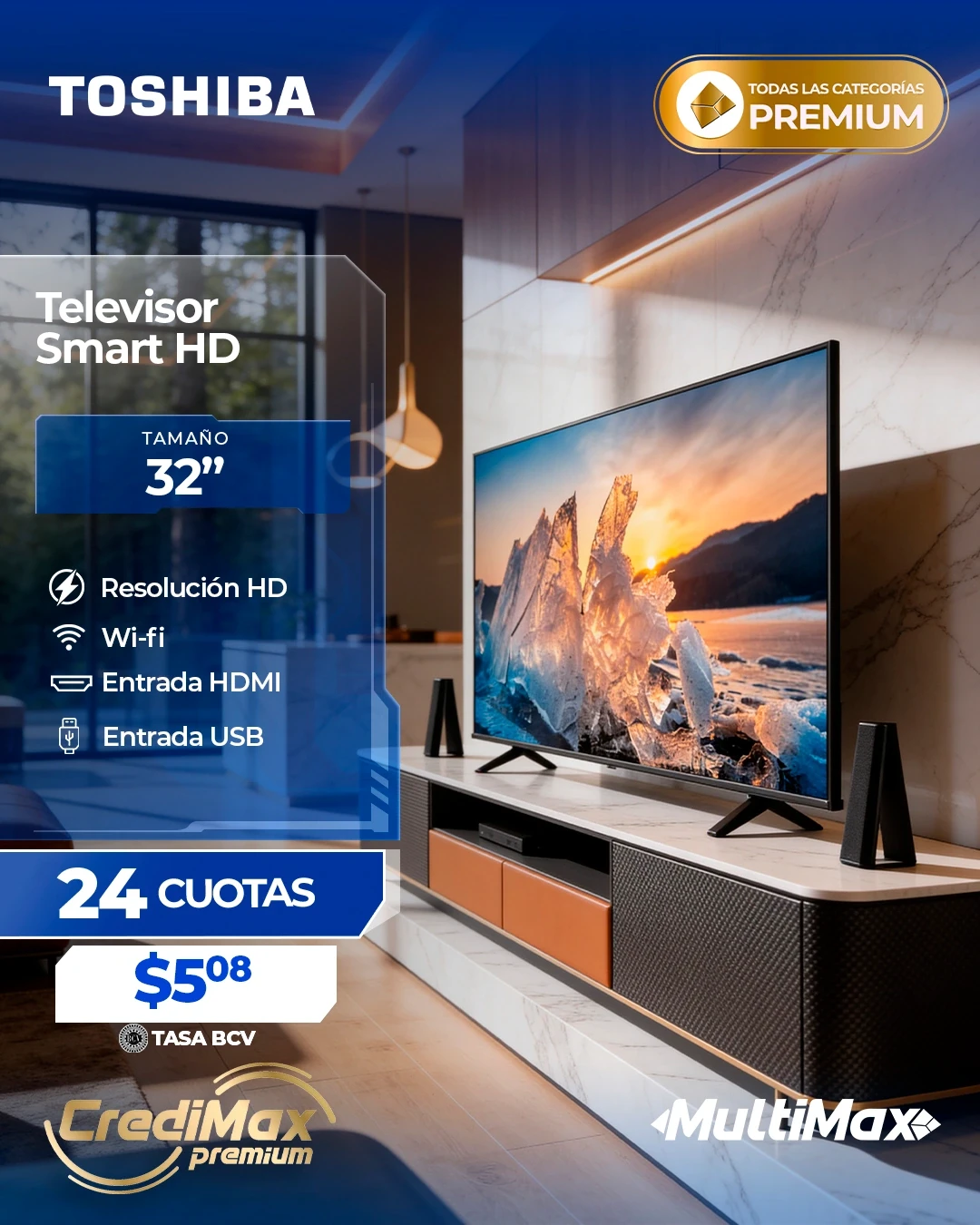 Información CrediMax: Televisor Smart DLED HD Toshiba 32"