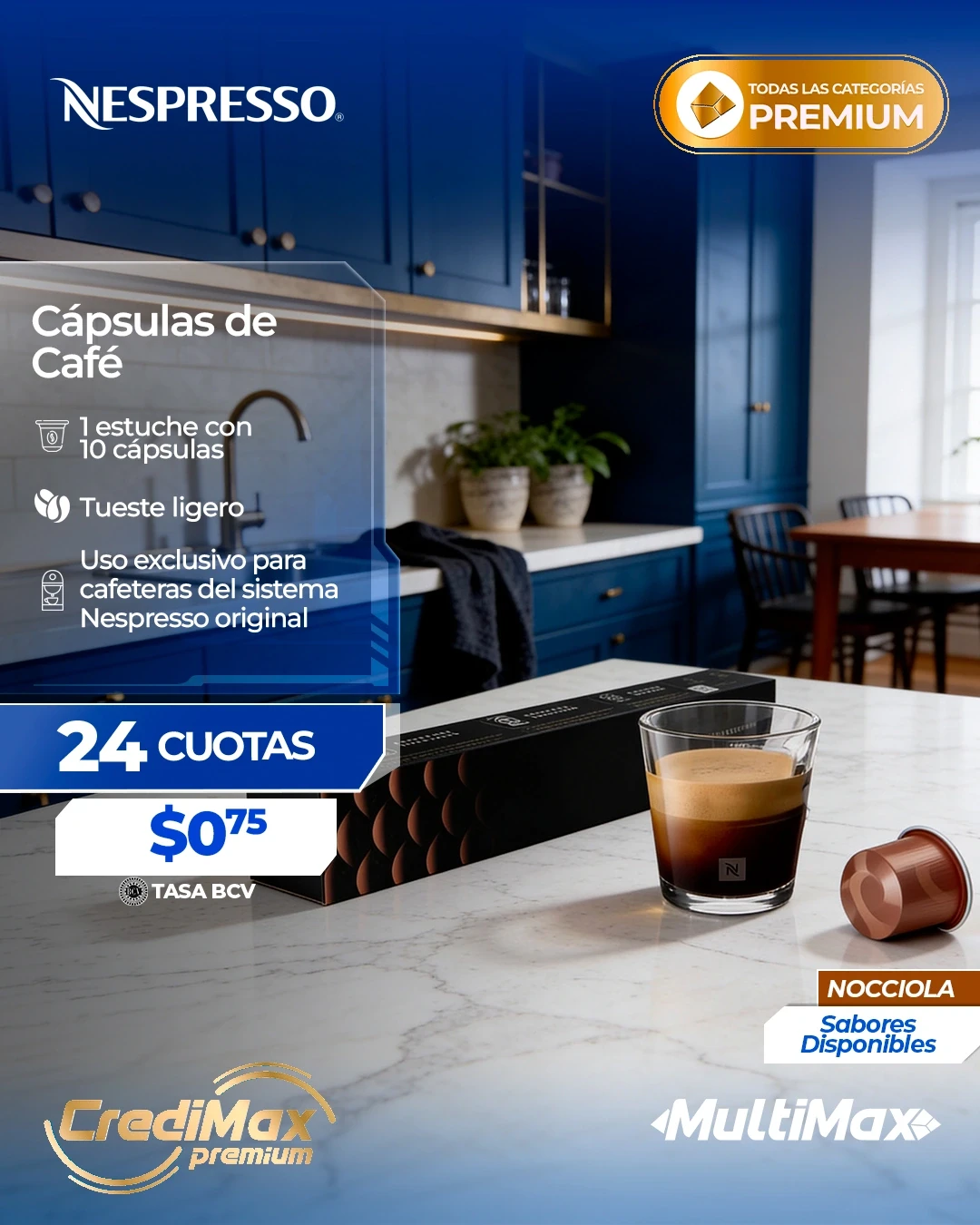 Información CrediMax: Cápsulas de Café Nocciola Nespresso