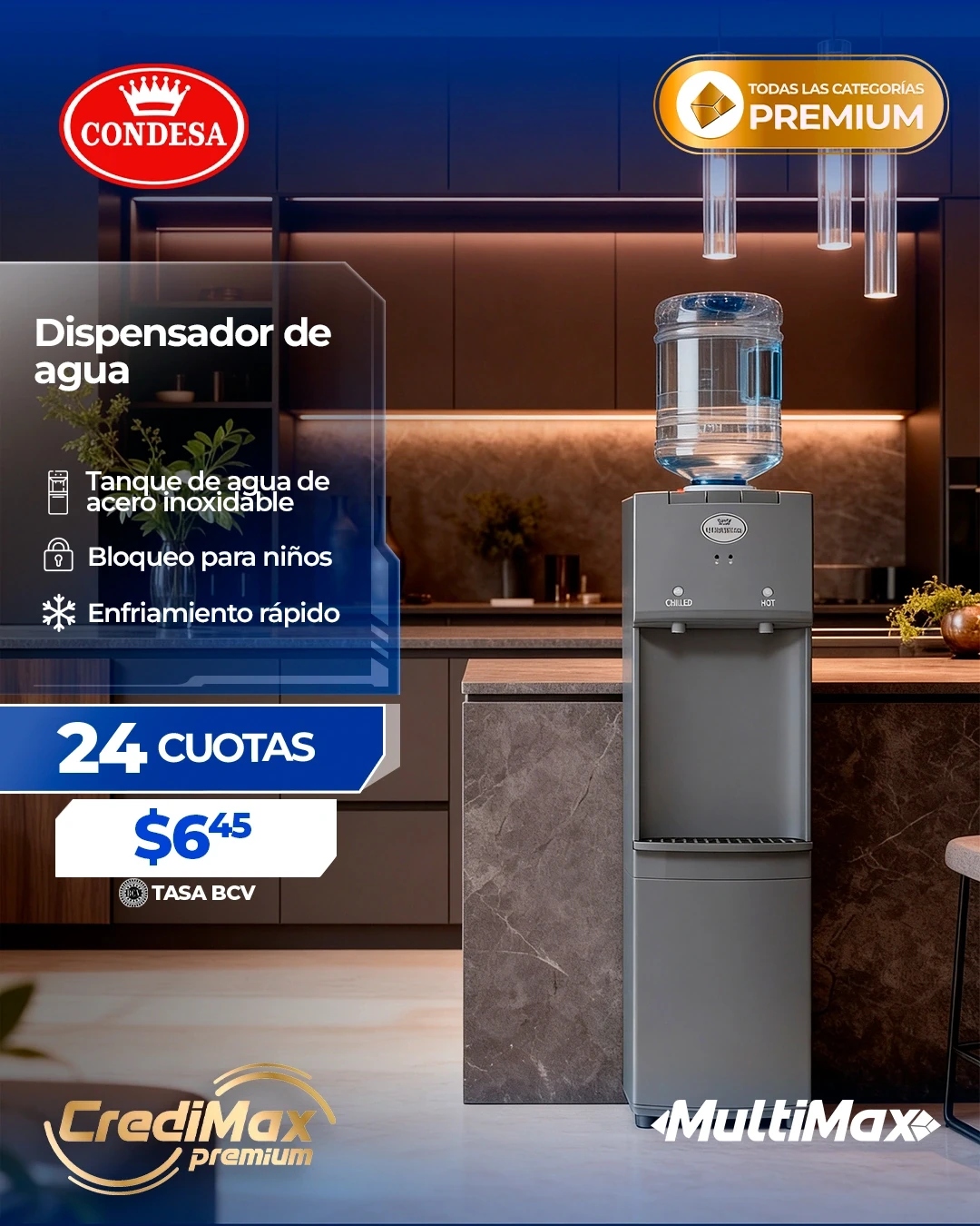 Información CrediMax: Dispensador de agua Condesa gris