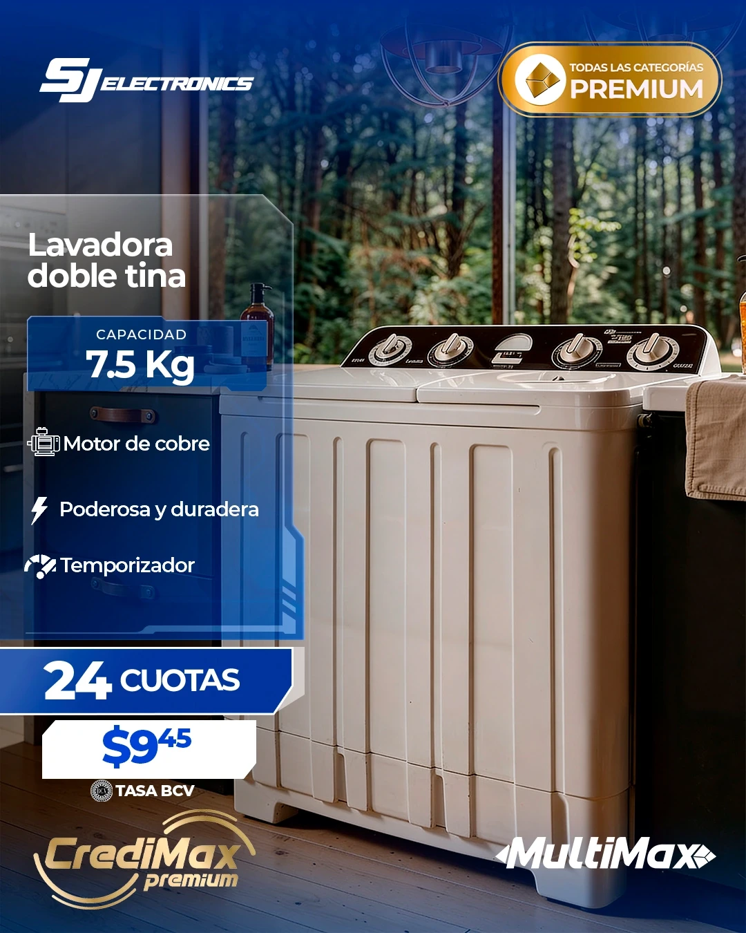 Información CrediMax: Lavadora doble tina 7.5Kg