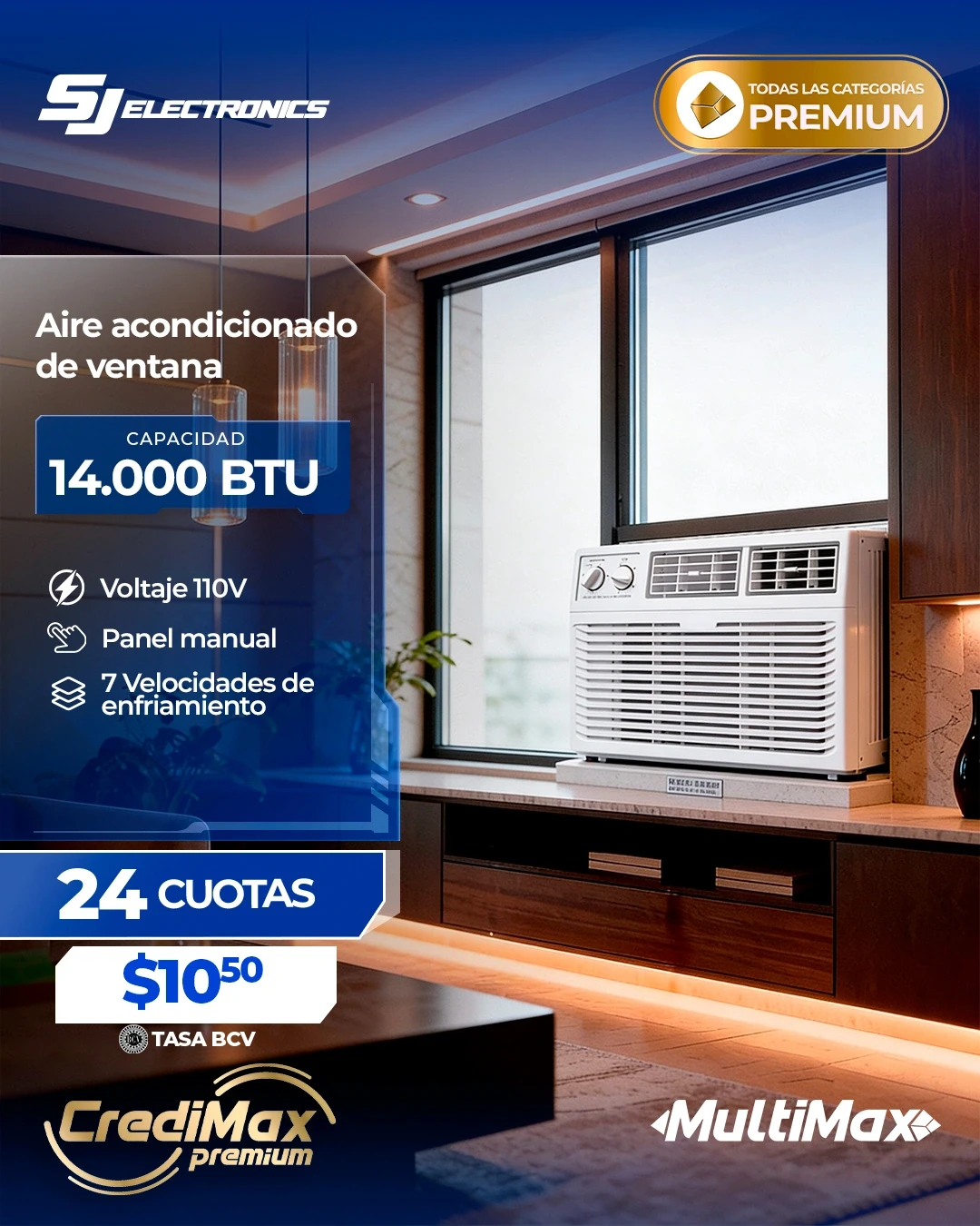 Información CrediMax: Aire de ventana analógico 14000BTU