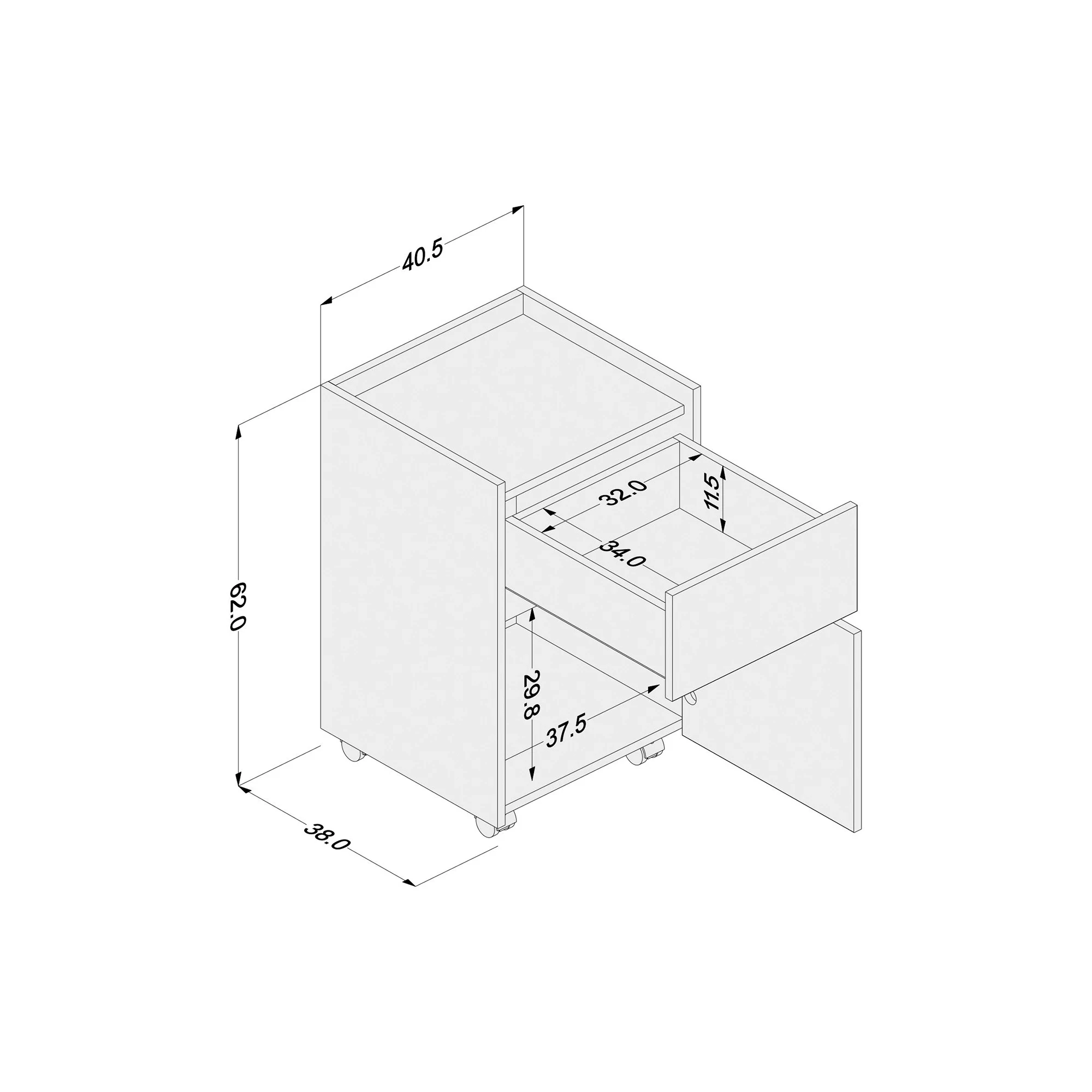 Escritorio con archivador Multimax Home