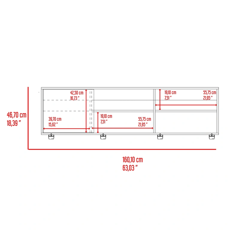 Mesa de TV Wengue Multimax Home