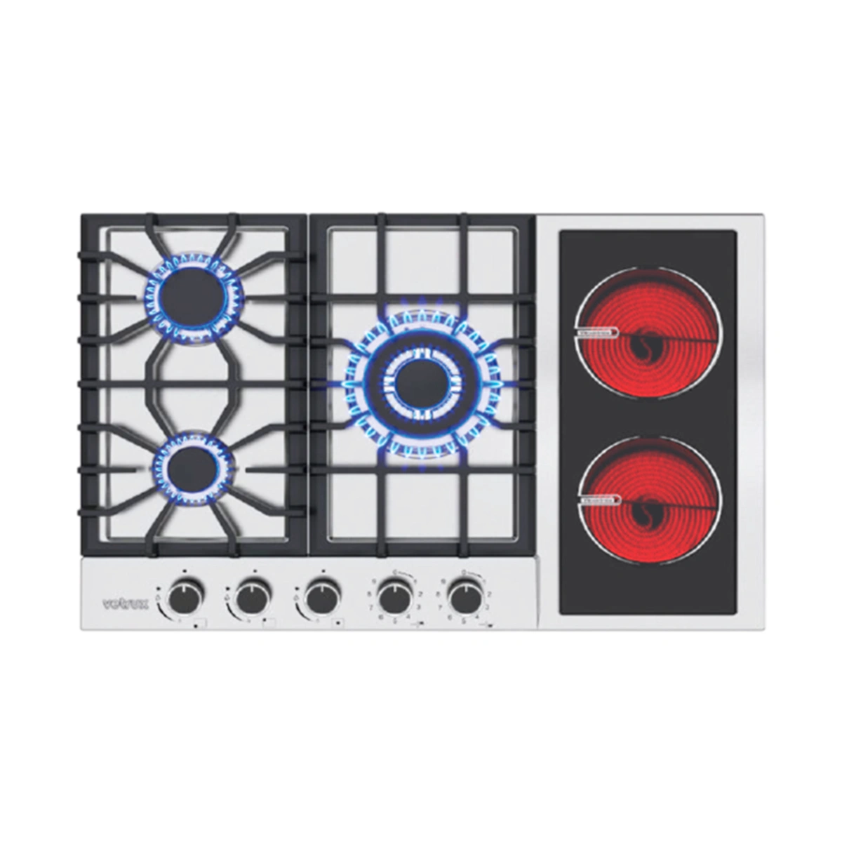 Tope de cocina dual Vetrux 90 acero
