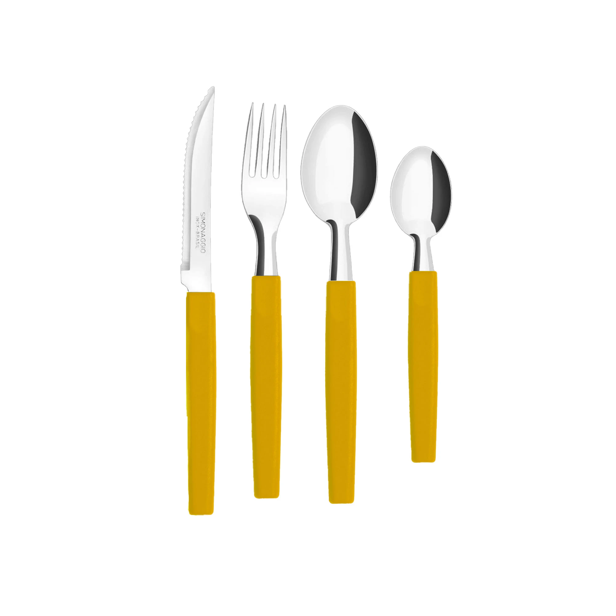 Juego de cubiertos 16 piezas amarillo