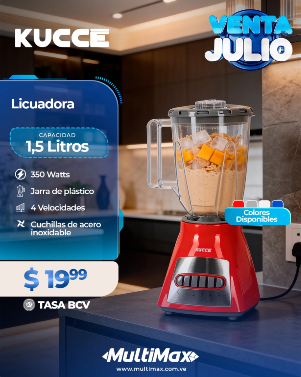 Licuadora Kucce de 4 Velocidades blanco