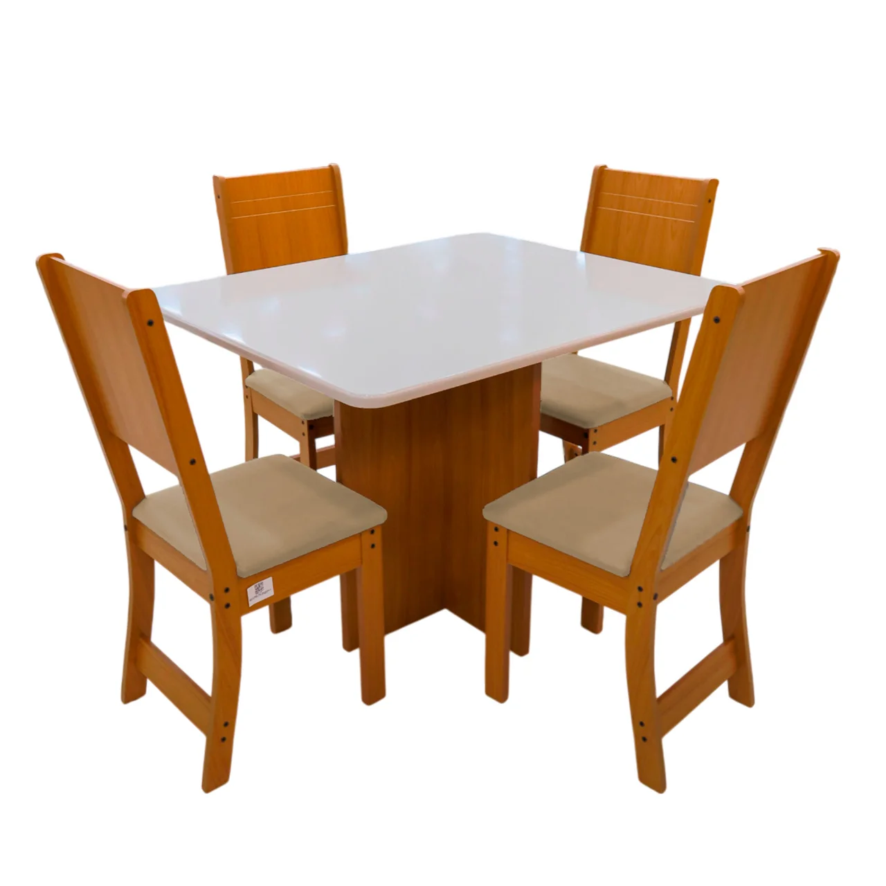Juego de comedor cuadrado Mónaco 4 sillas