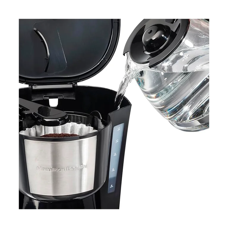 Cafetera negra y plateada Hamilton Beach 12 tazas