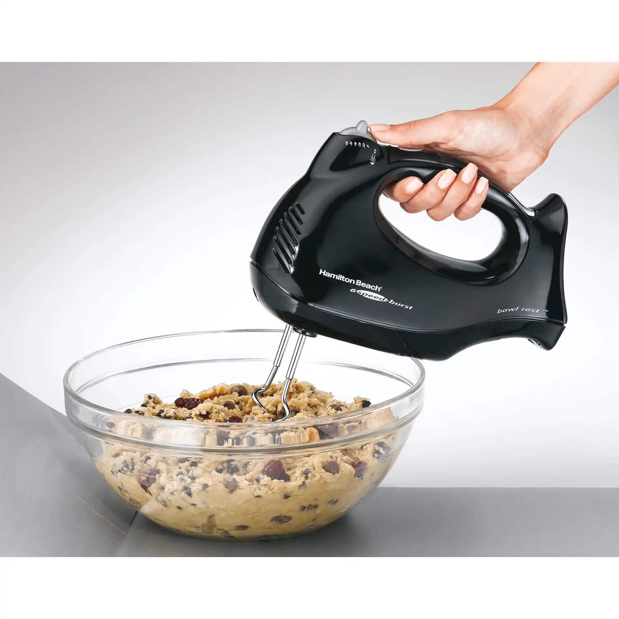 Batidora de pedestal 6 velocidades negra
