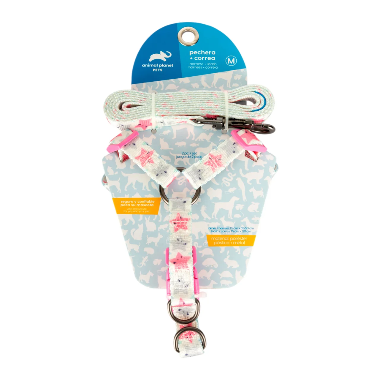 Correa + pechera para mascotas Talla M Animal Planet