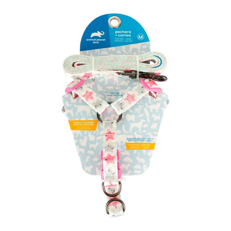 Correa + pechera para mascotas Talla M Animal Planet