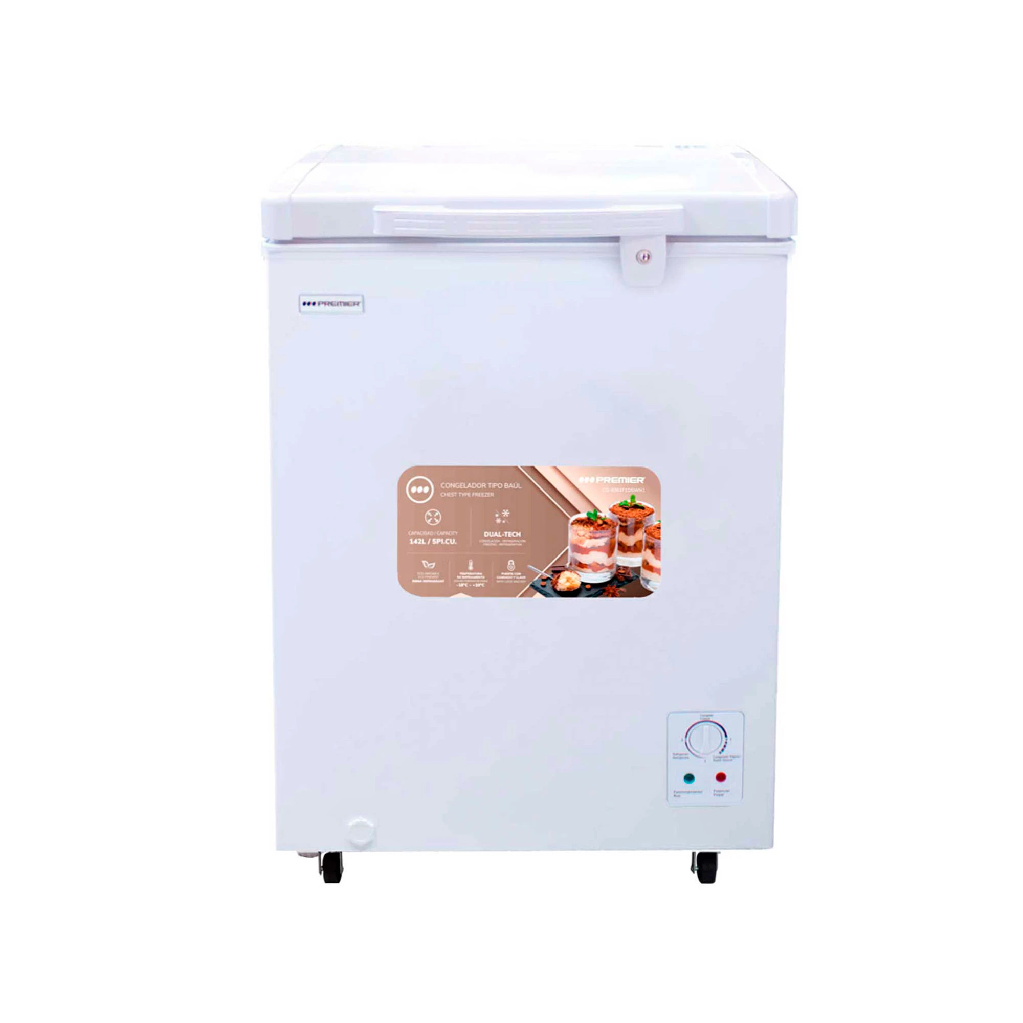 Congelador dual Premier 142 litros con cerradura