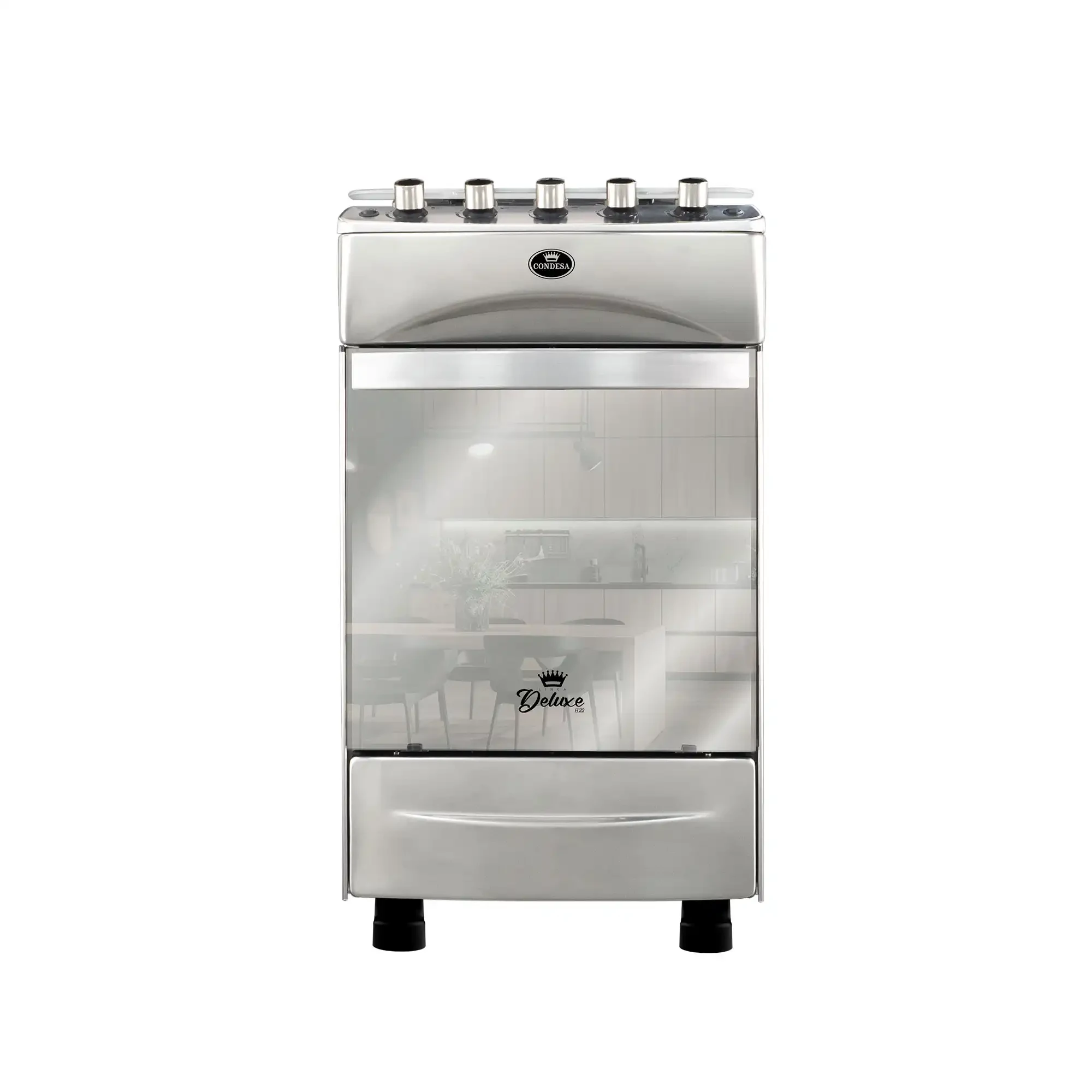 Cocina a gas 4 hornillas Condesa acero inox