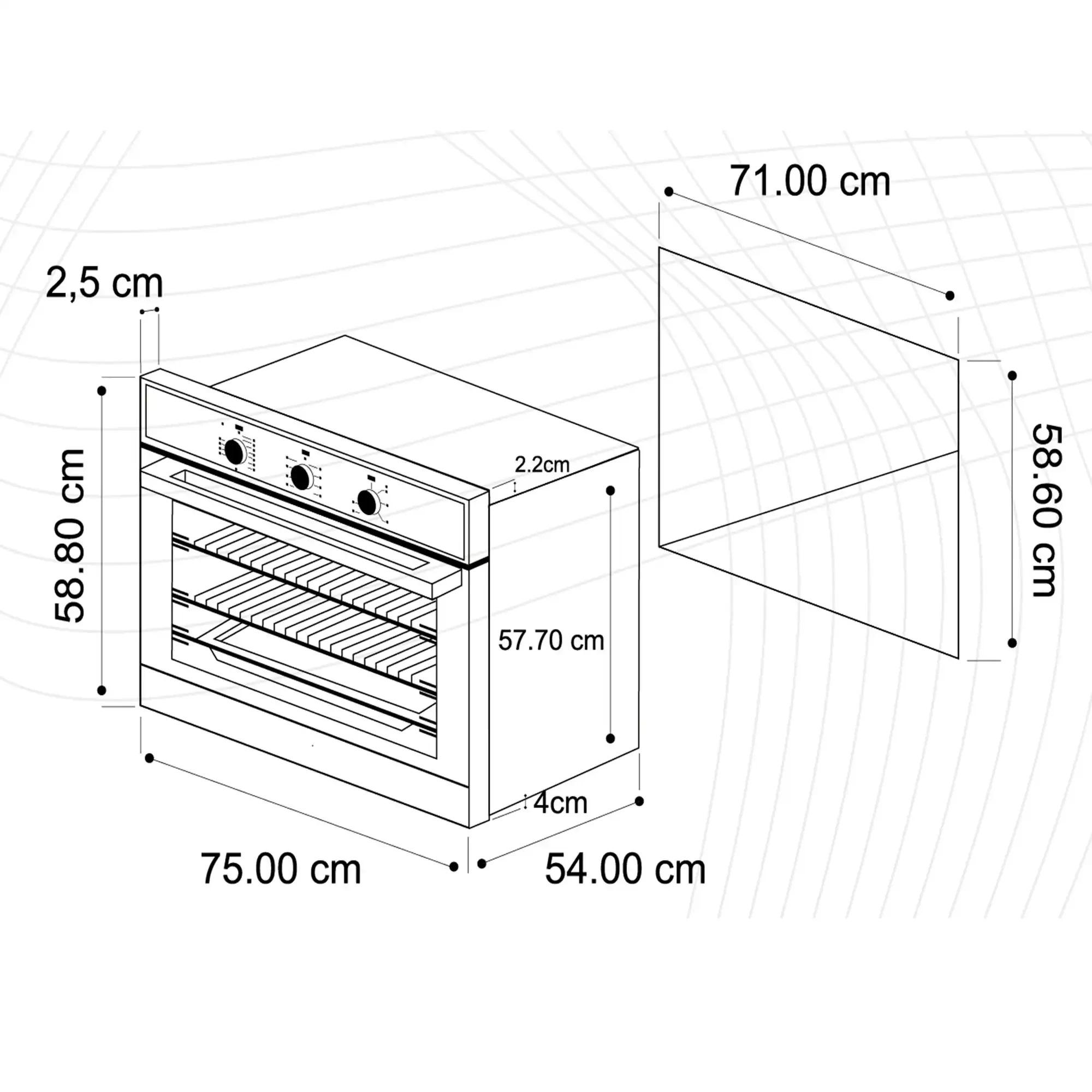 Horno eléctrico Elektro pro 76cm Vetrux