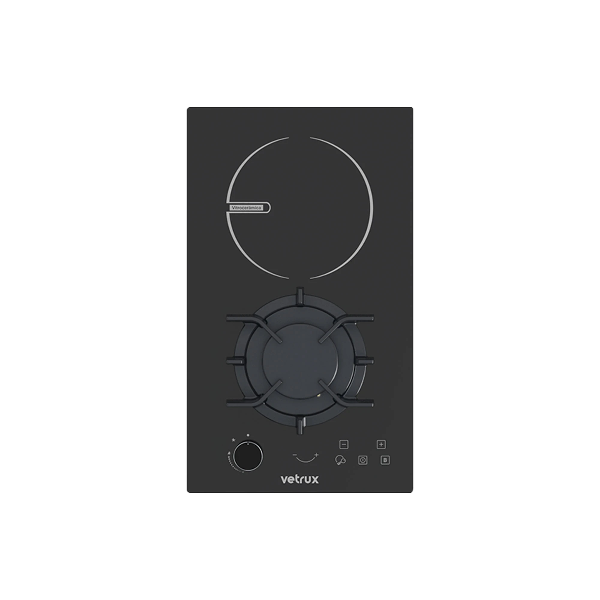 Tope dual 2 hornillas negro Flexi 30cm Vetrux