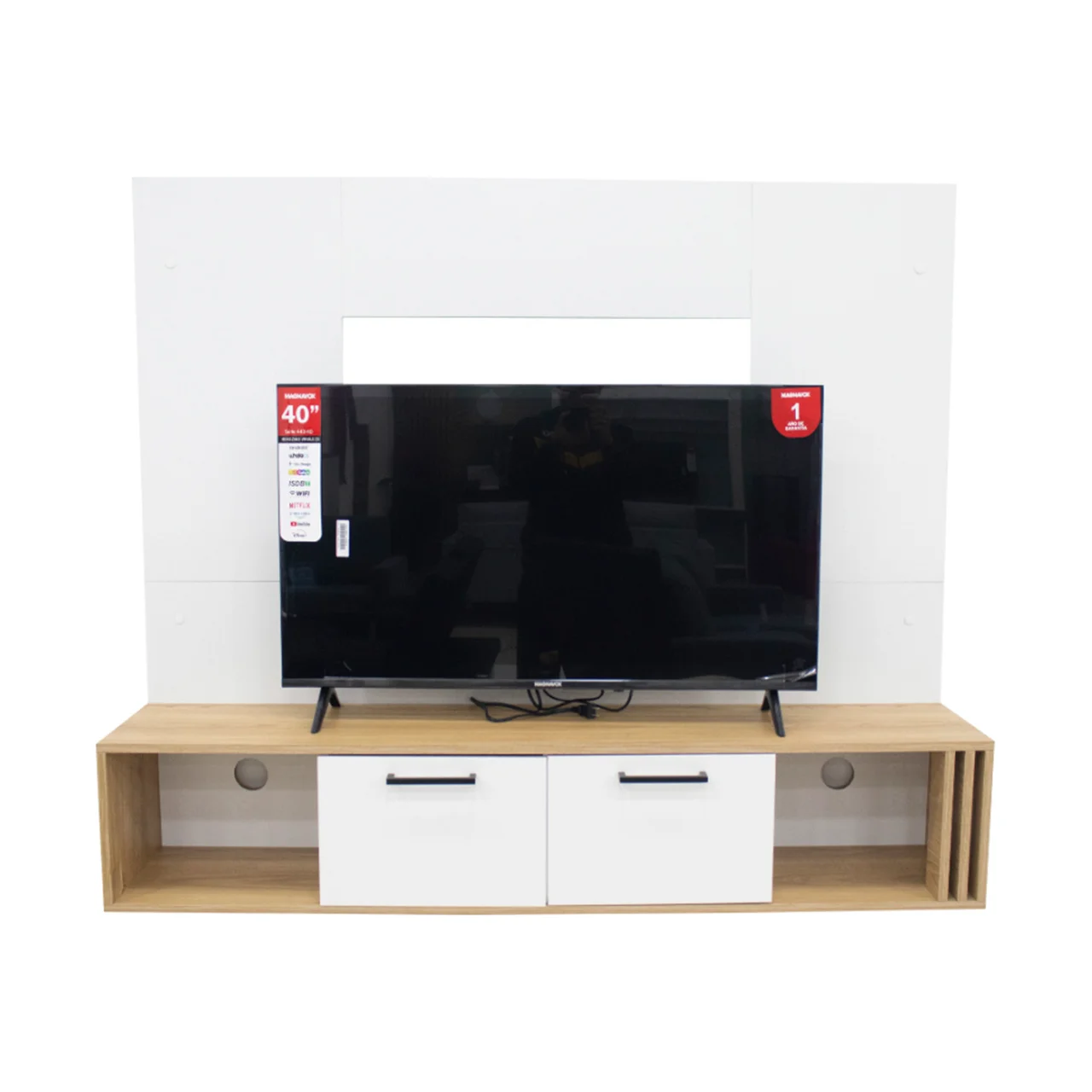 Mueble de TV aereo vence blanco fresno
