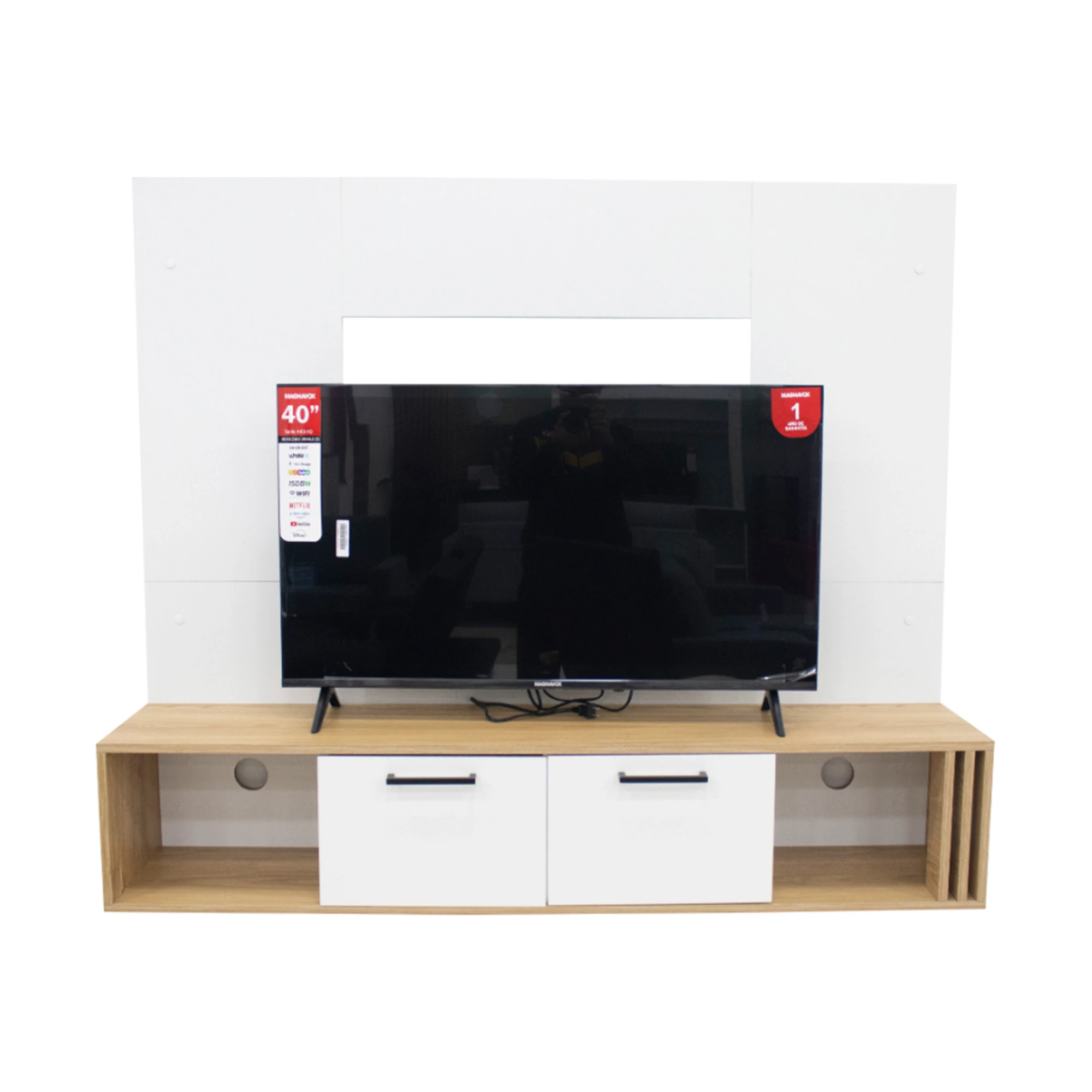Mueble de TV aereo vence blanco fresno