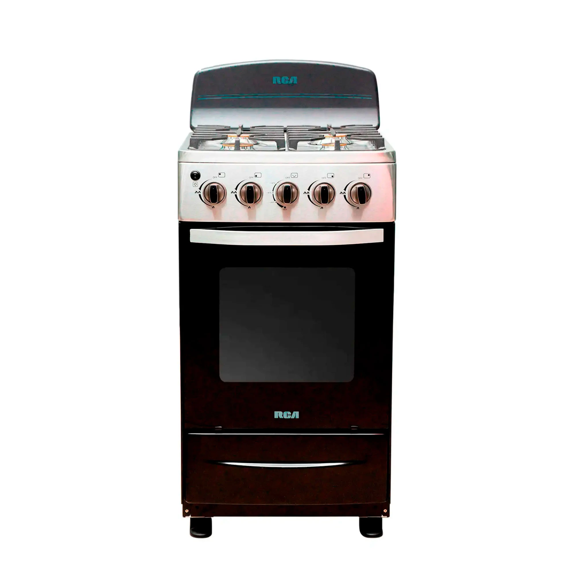 Cocina a gas 4 hornillas RCA negra