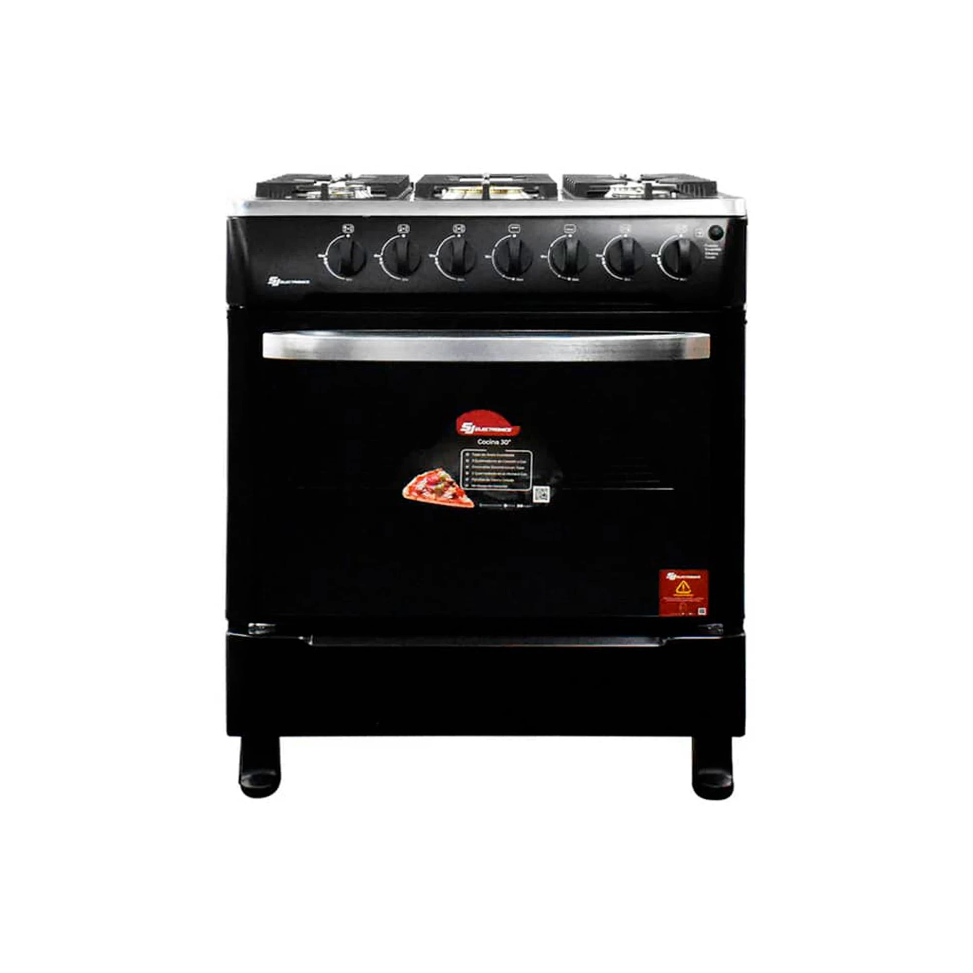 Cocina a gas 5 hornillas negro