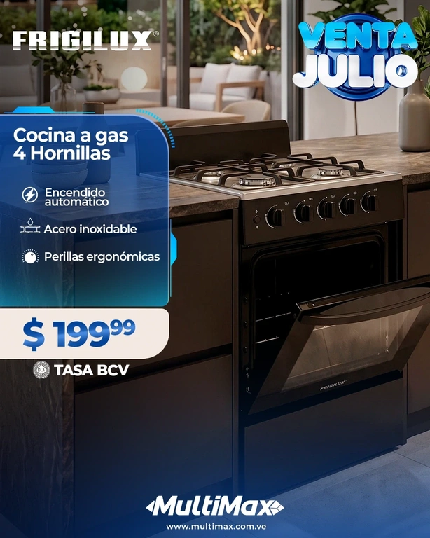 Cocina 4 Hornillas a Gas Frigilux