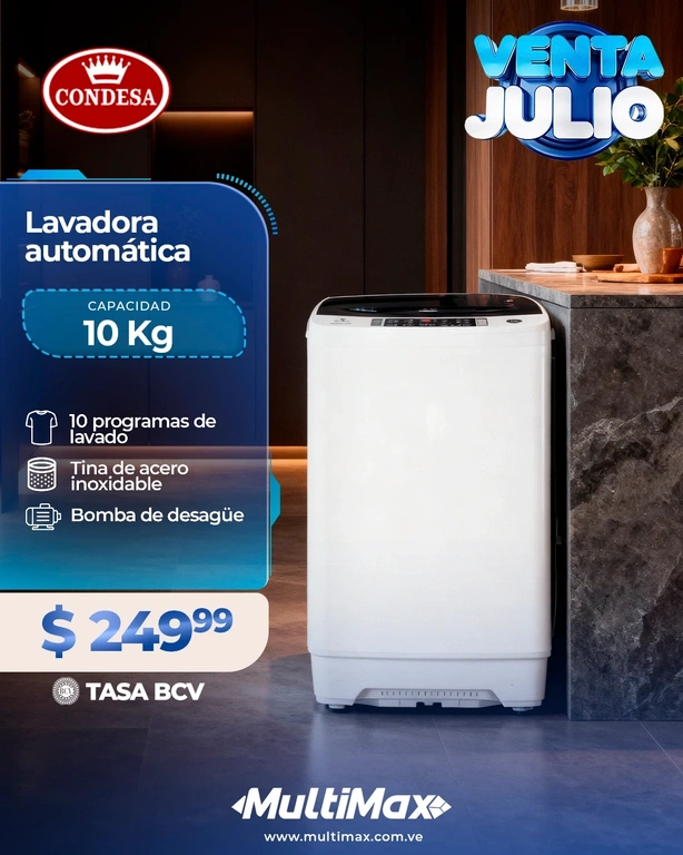 Lavadora automática Condesa 10Kg