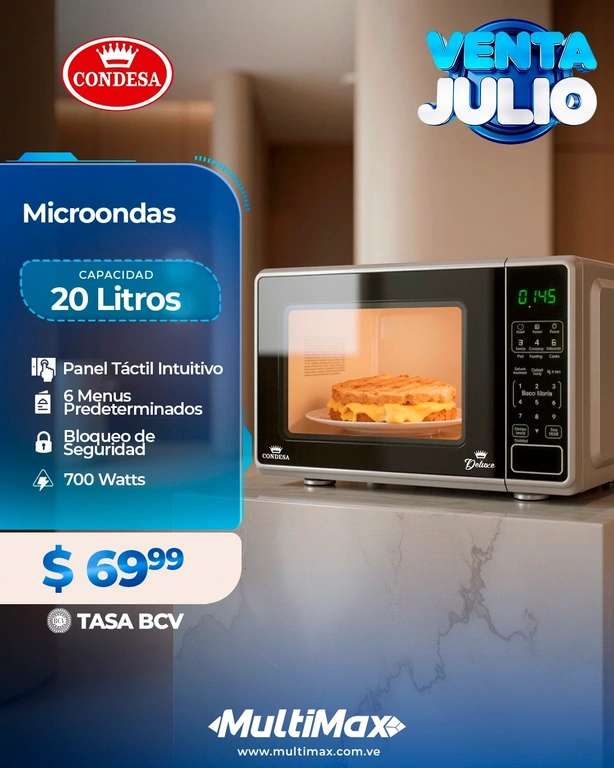 Microondas Condesa Negro 20 litros