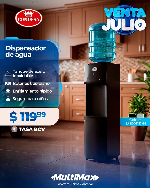 Dispensador de agua Condesa negro