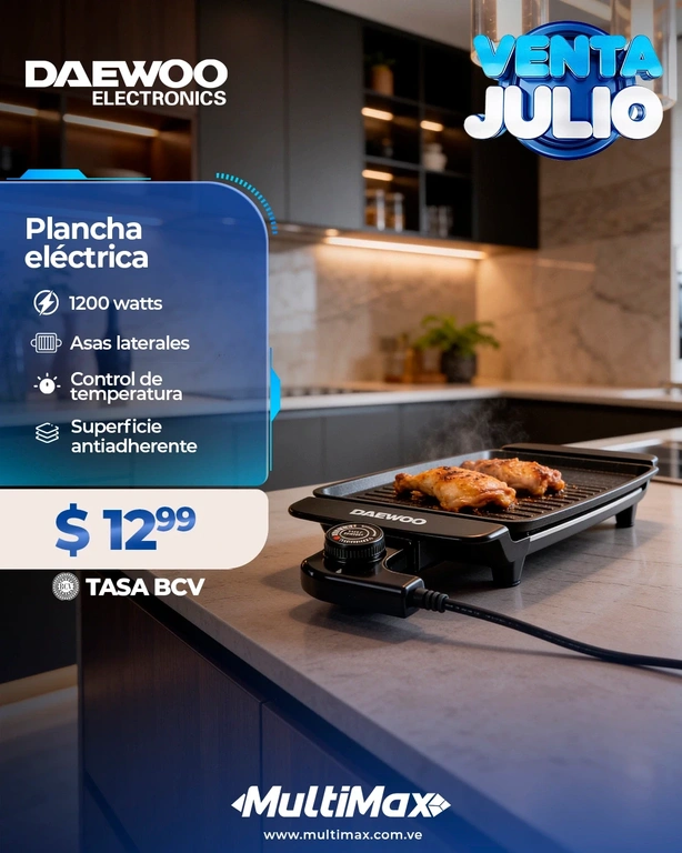 Plancha eléctrica Daewoo 25cm