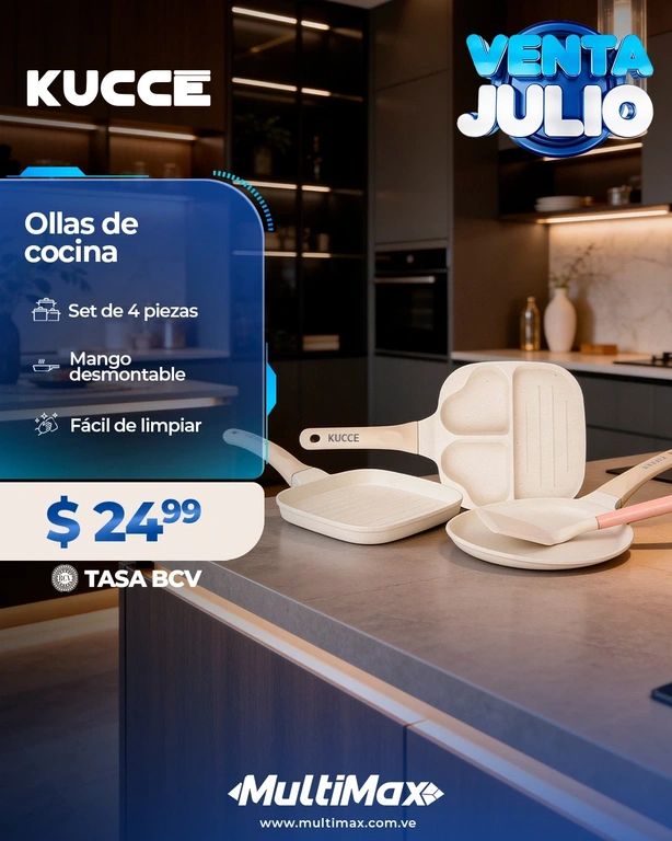 Juego de ollas Cucina Kucce 4 piezas