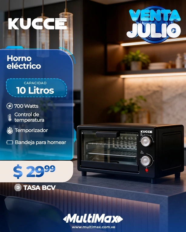 Horno eléctrico 10 litros Kucce