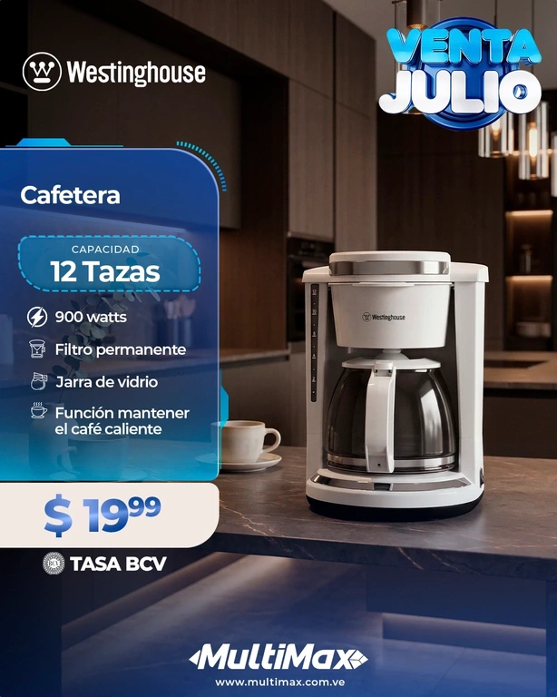 Cafetera de 12 tazas Westinghouse blanca