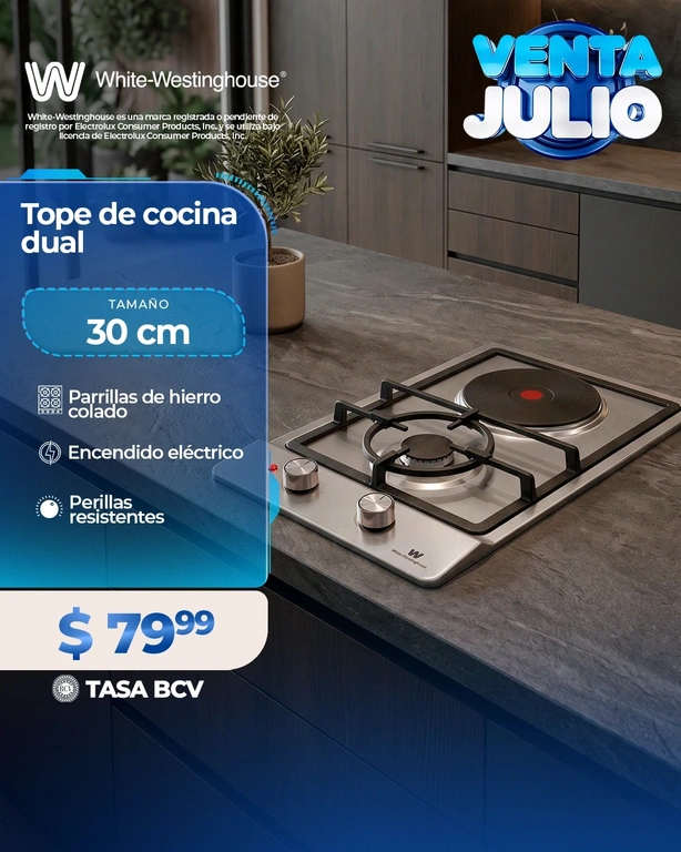 Tope de cocina dual White-Westinghouse 30cm